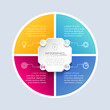 © Rasarin - Vector illustration infographics design template, business information, presentation chart, with 4 options or steps.