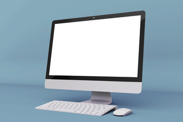 Modern 3D Rendering desktop screen mockup design template