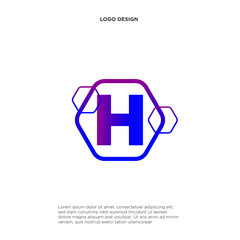 Wall Mural - Letter H hexagon icon vector design.