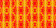 Yellow-red Fractal Pattern On A Checkerboard Background. Use It For Textures And Illustrations.