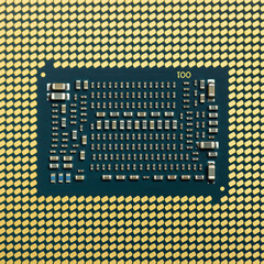 Central processing unit closeup computer part closeup