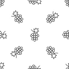 Poster - grey line grape fruit icon isolated seamless pattern on white background. vector
