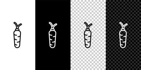 Set line Carrot icon isolated on black and white, transparent background. Vector