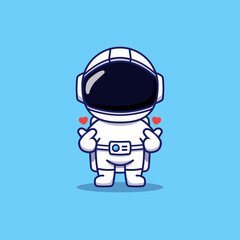 Wall Mural - cute astronaut posing love hand