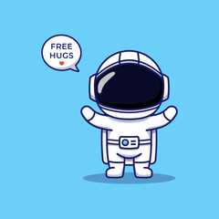 Wall Mural - Cute astronaut offering free hug
