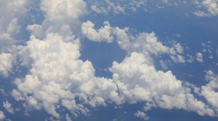 top view of the cloudy sky