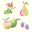 illustration of cross stitch  fruits and berries
