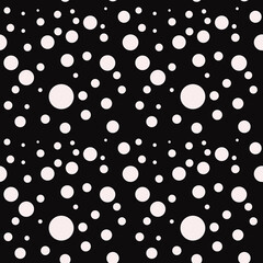 Poster - Round spots all over the background. Vector and monochrome ornament.