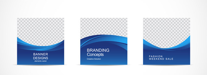 Wall Mural - Set square banner template for social media post and web internet ads.vector illustrations.	