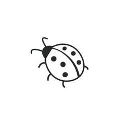 Wall Mural - Cute ladybug simple outline icon vector illustration