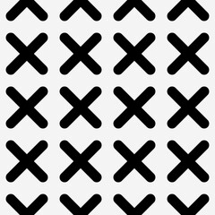 Poster - Seamless and same pattern. Vector black crosses.
