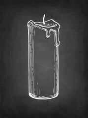 Wall Mural - Chalk sketch of thick candle.