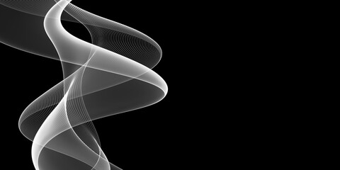Leinwandbilder - Abstract Black And White Wave Design