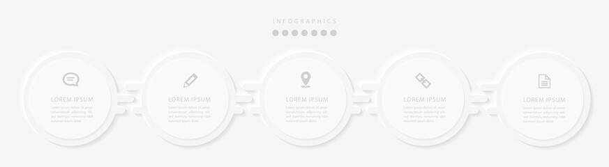 Wall Mural - vector elegant simple refined style infographic design ui template labels and icons