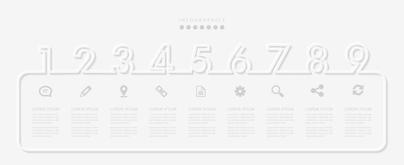 Wall Mural - vector elegant simple refined style infographic design ui template 9 number labels and icons