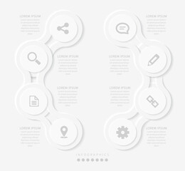 Wall Mural - vector elegant simple refined style infographic design ui template spiral round cross labels and ico