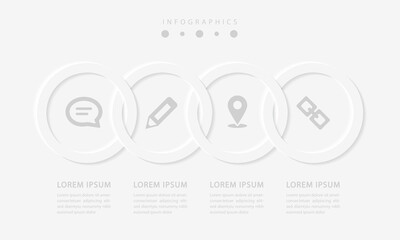 Wall Mural - vector elegant simple refined style infographic design ui template spiral round cross labels and ico