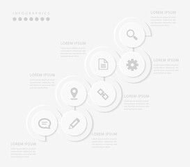 Wall Mural - vector elegant simple refined style infographic design ui template spiral round cross labels and ico