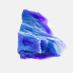Poster - futuristic 3d material rock piece, blue color gradient abstract design element, 3d rendering
