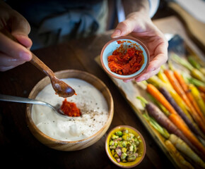 Wall Mural - chef preparing a healthy meal