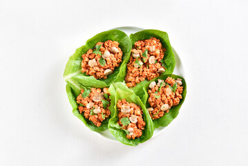 Wall Mural - Thai style minced meat lettuce cups