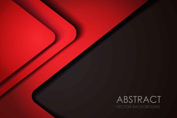 Wall Mural - Red background overlap dimension grey vector illustration message board for text and message design modern website