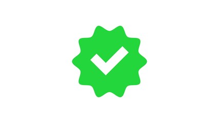 Poster - animation of checkmark icon. Check,   tick; yes; vote  4k video