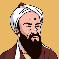 Wall Mural - vector illustration of Muslim mathematician al-biruni