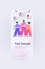 Poster - businesspeople team standing together security camera surveillance cctv system identification facial recognition
