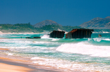 Bay of Wrecks in located near the town of Fort Dauphin, South Madagascar. The bay got its name because of numerous wrecks located in its waters.