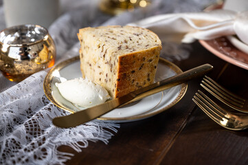 Wall Mural - Bread and butter on a side plate - wedding table