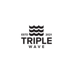 Poster - Triple wave logo design template