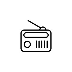 Poster - Simple Radio Icon Illustration Design, Radio Symbol With Outlined Style Template Vector