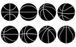 Illustration of basketball balls isolated on white