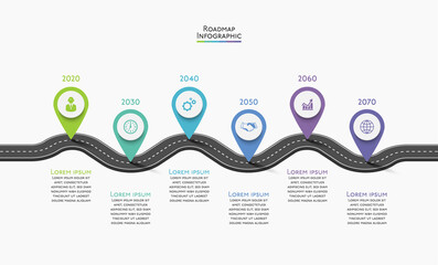 Wall Mural - Business road map timeline infographic icons designed for abstract background template milestone element modern diagram process technology digital marketing data presentation chart Vector illustration