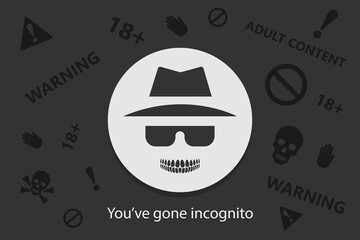 Wall Mural - incognito icon. browse in private. vector illustration