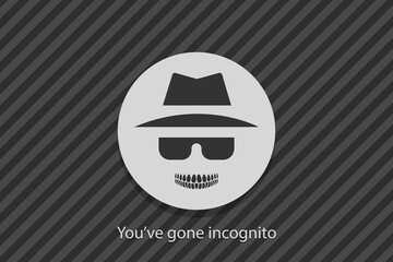Wall Mural - incognito icon. browse in private. vector illustration