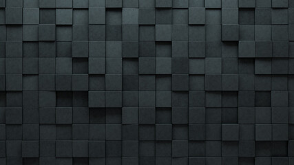 3D Tiles arranged to create a Semigloss wall. Concrete, Square Background formed from Futuristic blocks. 3D Render