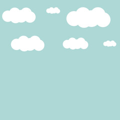 Wall Mural - Sky clouds background vector illustration