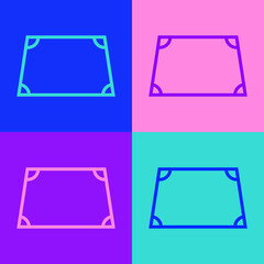 Pop art line Acute trapezoid shape icon isolated on color background. Vector