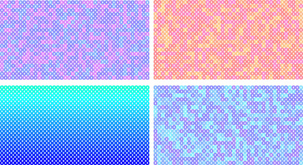 Colorful binary wallpaper set in blue, pink, red, orange, yellow color for technology website or presentation
