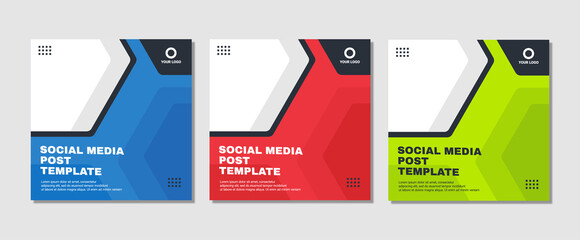 Wall Mural - editable instagram post template modern background. promotional web banner for company business post