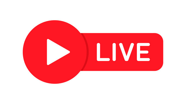 Isolated icon for streaming, live broadcast, blog, television, shows, live performances, news and various video content. Vector illustration