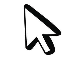 Aufkleber - hand drawn computer mouse click pointer cursor arrow icon in doodle style. application and web inter