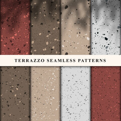 Poster - Set of terrazzo style seamless patterns. Premium Vector