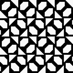 Poster - Seamless monochrome ornament. Vector and simple pattern.