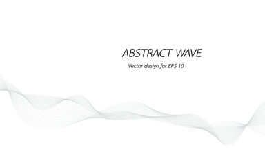 Abstract lines for design curved wave frequency, smooth stripe, color tone gray. Vector illustration on white background isolated display content of websites and app. Created using the Blend Tool.