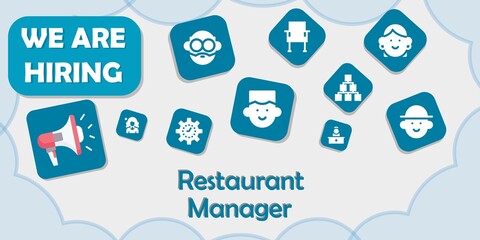 Wall Mural - we are hiring restaurant manager vector illustration