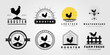 set rooster chicken livestock logo. weathervane, chick, farm logo vector illustration design