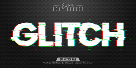 Wall Mural - Glitch text, glitch style editable text effect